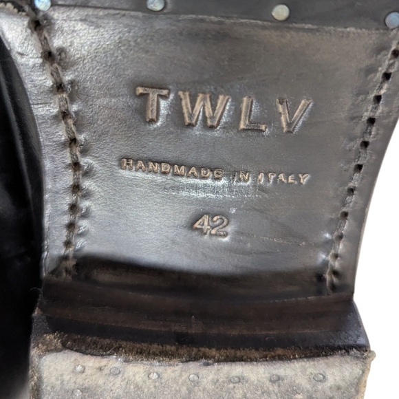Project TWLV Flame Black Leather Ankle Boots... Size 42/US 9